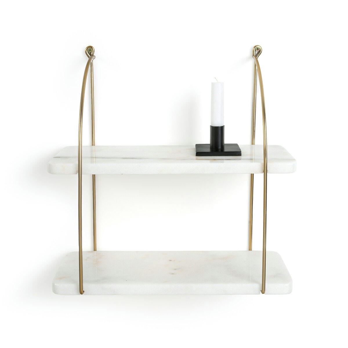 Etagère murale en marbre et laiton, L40cm, Fitia