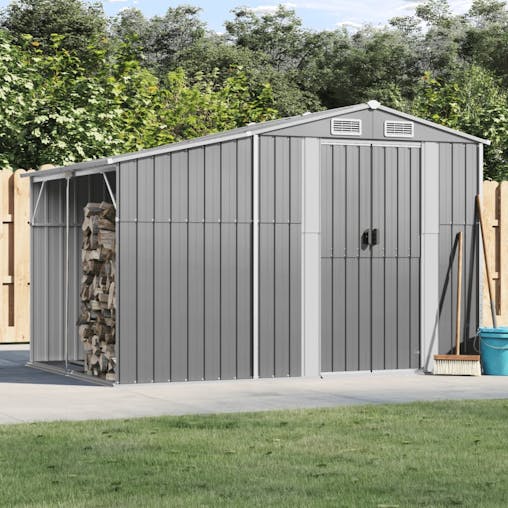 NNEVL Garden Shed Grey 277x192.5x179 cm Galvanised Steel