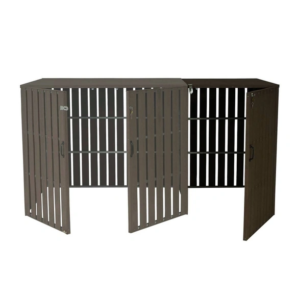 Erweiterung für WPC-Mülltonnenverkleidung »MVG-J28«, XL 1er/2er, BxHxT: 76 x 115 x 100 cm, Metall, Holzoptik