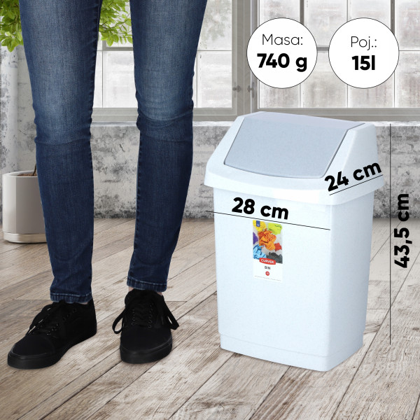 Curver Kosz Na Śmieci Uchylny 15 L Granitowy