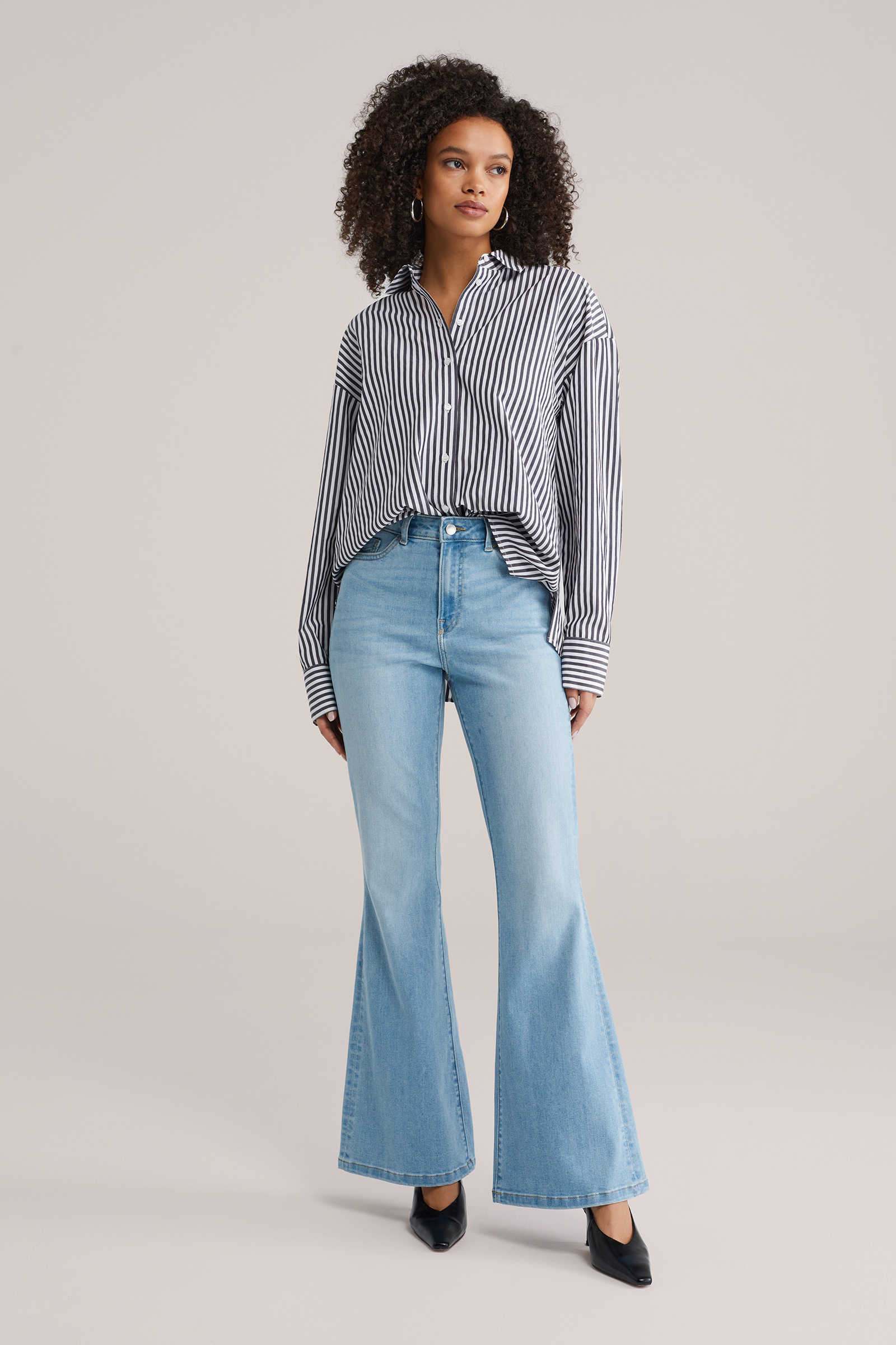 Dames high waist super flared jeans