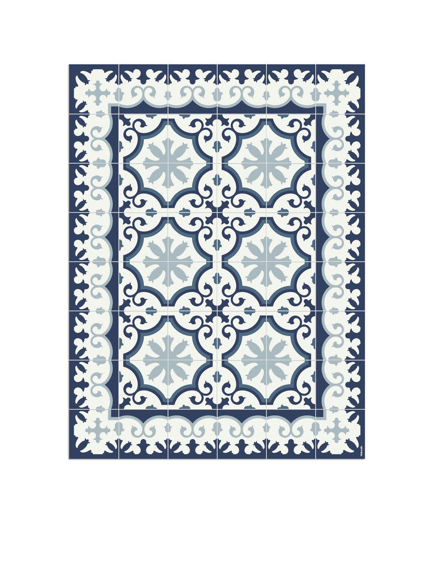 BARCELONE - Tapis en vinyle Avenir Blue bleu 60x80