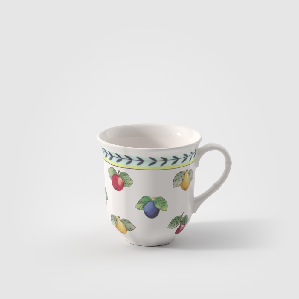 French Garden Mug - Multi-colored, 8.5 oz, Premium Porcelain
