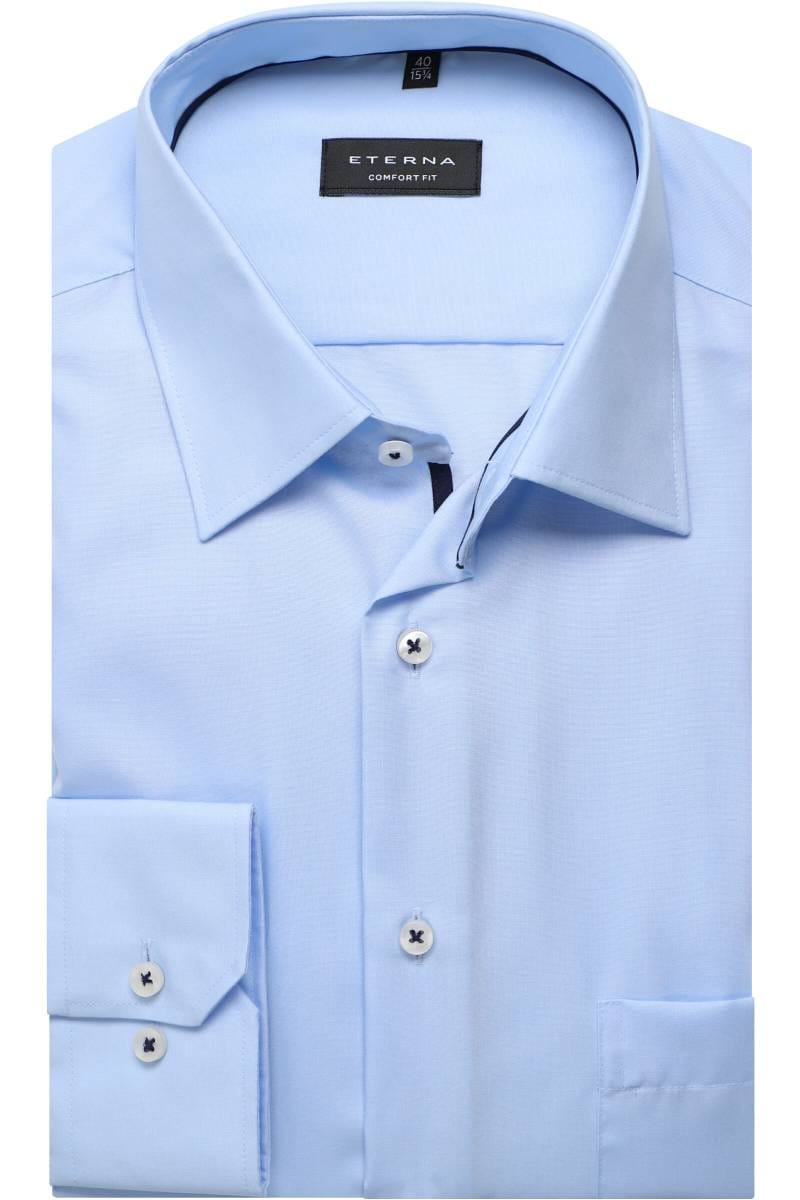 ETERNA Comfort Fit Hemd hellblau, Einfarbig (extra kurzer Arm)