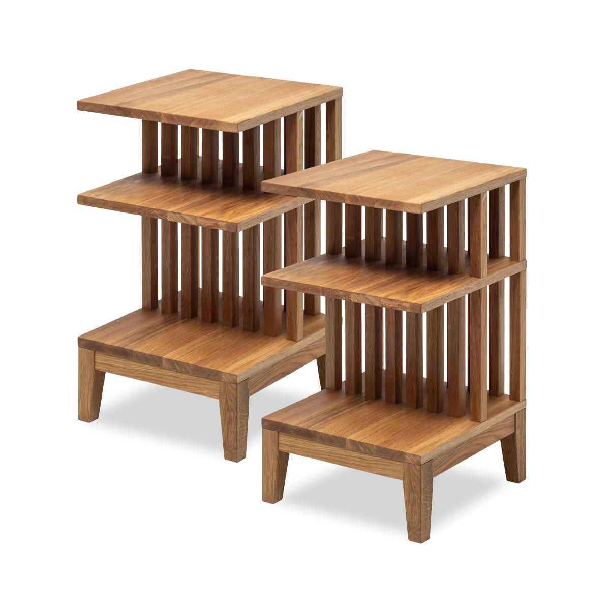 CELINE - Lot de 2 Table de chevet en chêne massif huilé