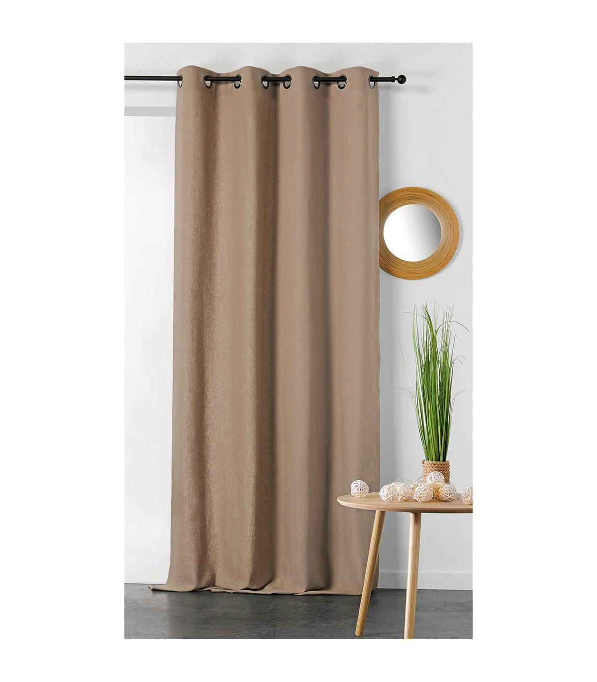- Rideau en Chanvre 135x240cm - Taille: 135x240cm - Coloris: Taupe