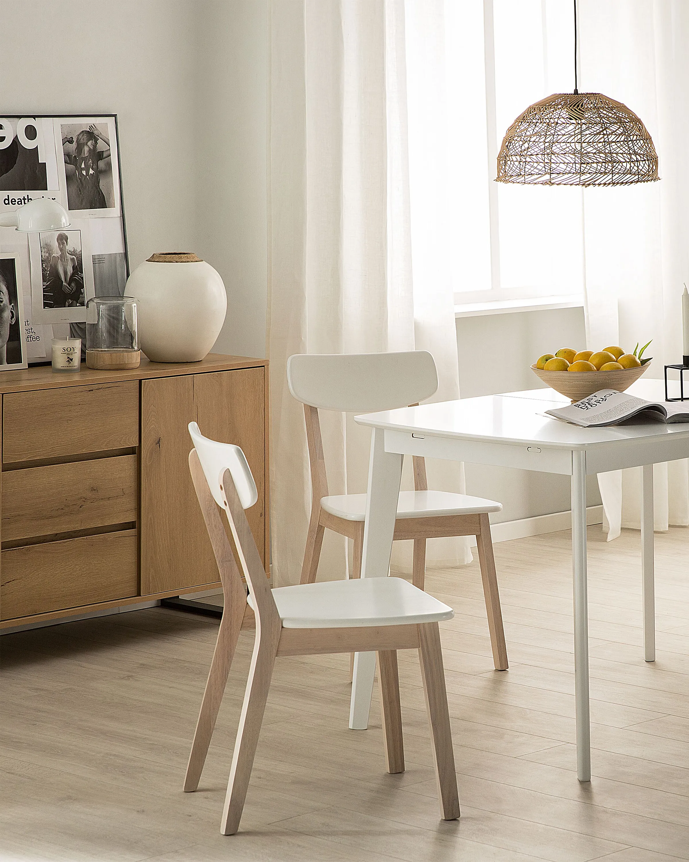 Set of 2 Dining Chairs SANTOS White