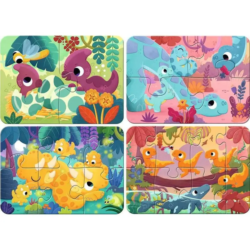 Puzzle 4-teilig Dino-Freunde