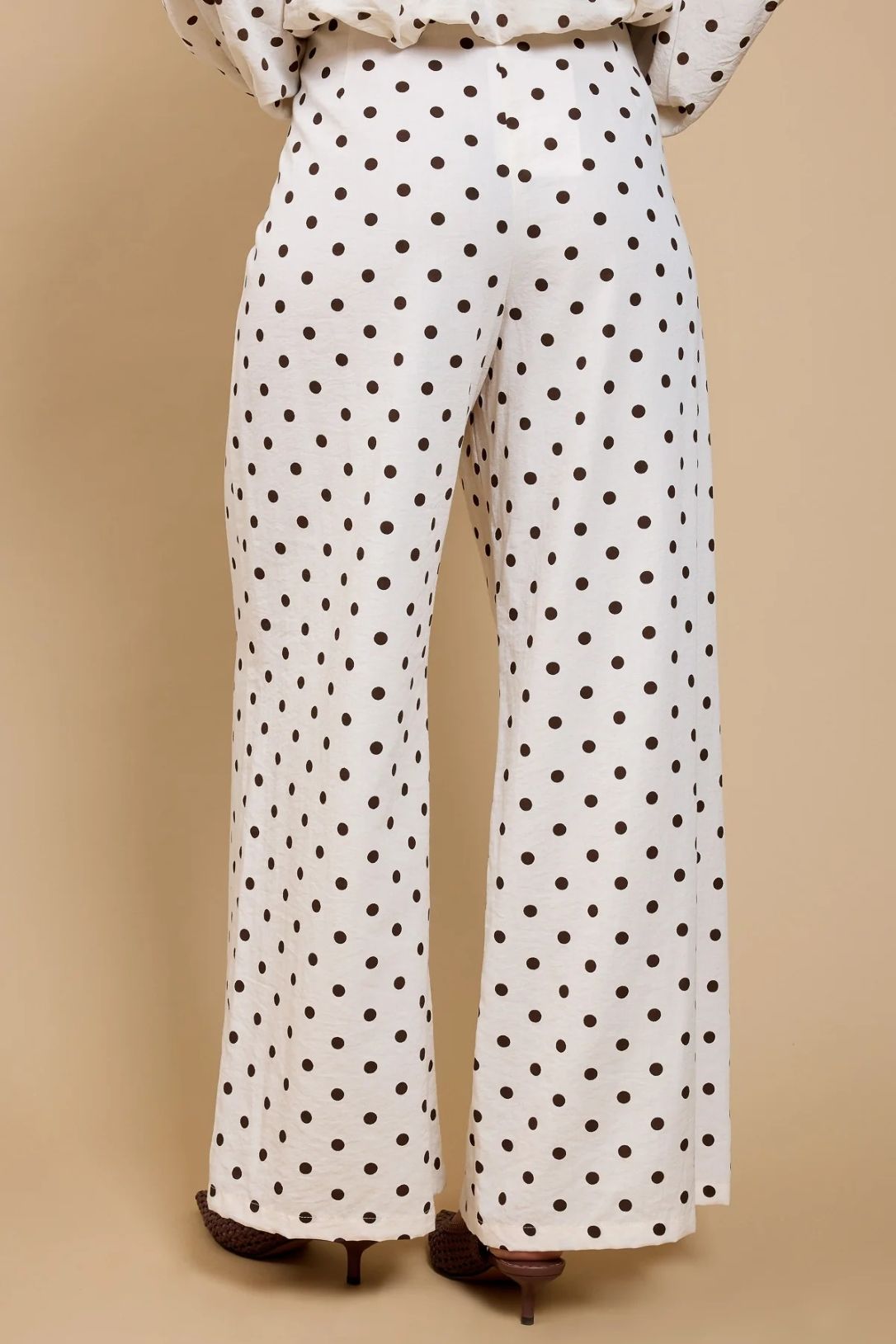 Little Mistress Polka Dot Wide Leg Trousers