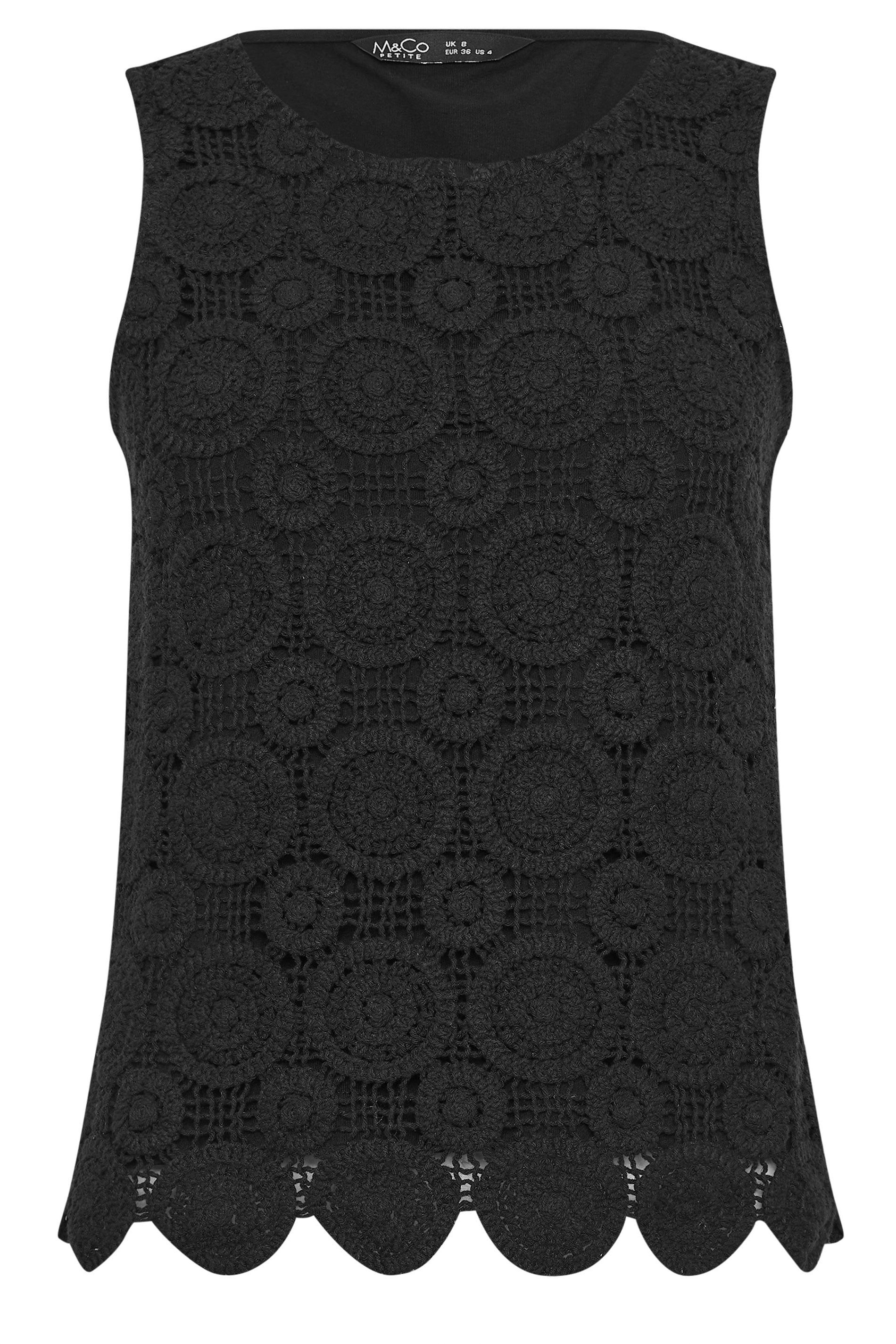 M&Co Petite Crochet Cotton Sleeveless Top