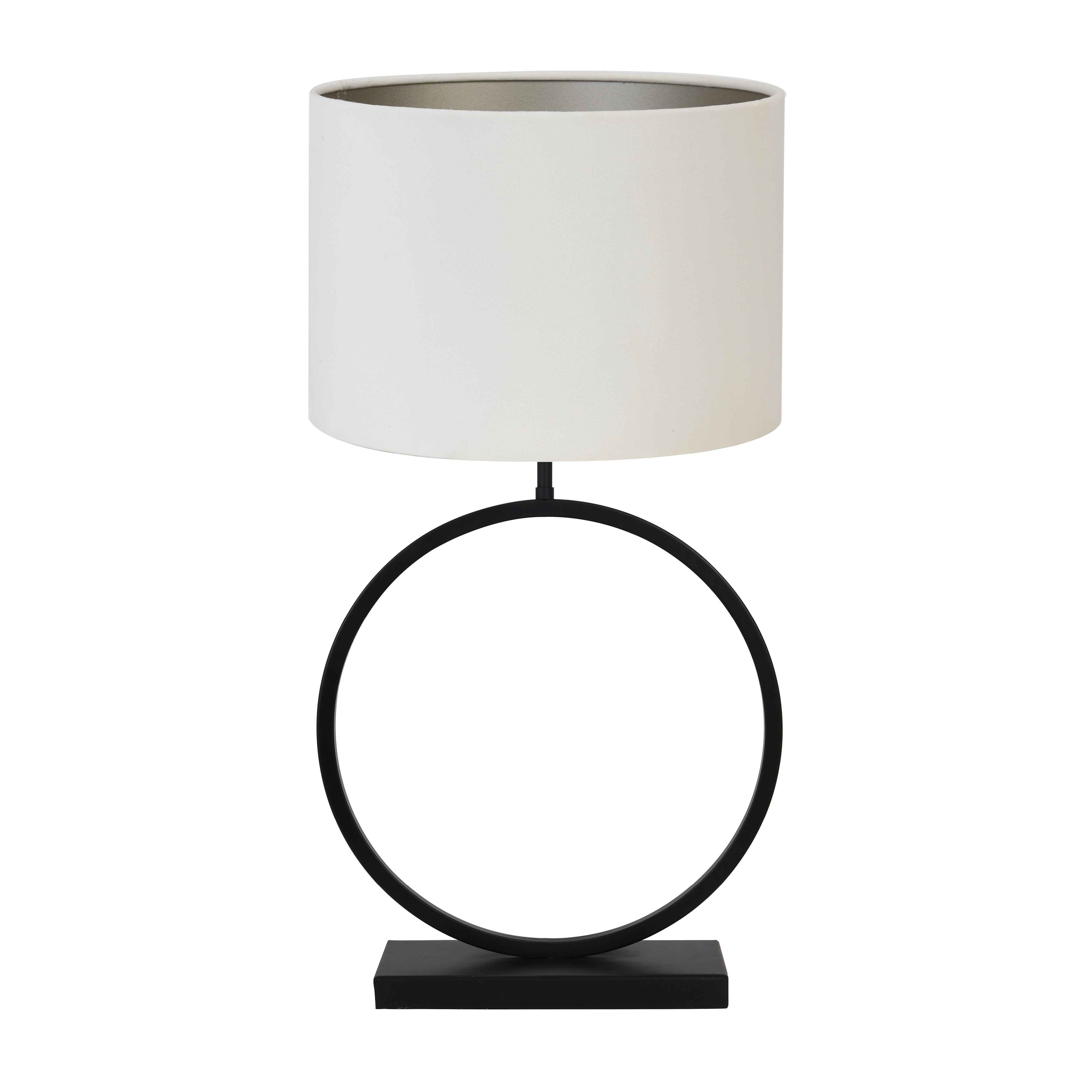 Light & Living tafellamp Liva/Velours - zwart, wit - 40x40x78.5cm