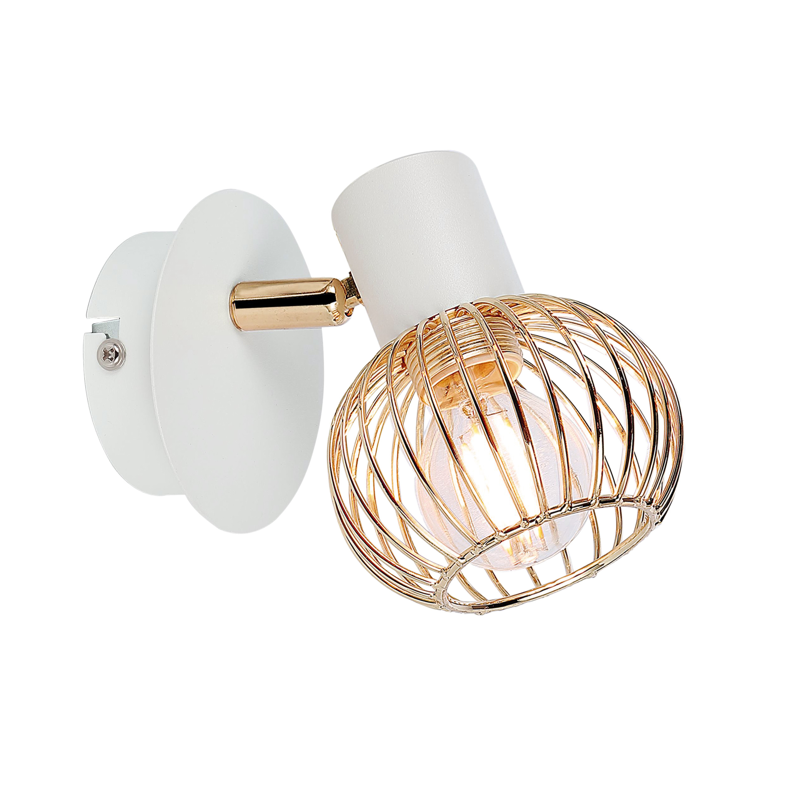 Lampa kinkiet OSLO 1x40w e14 biały/złoty