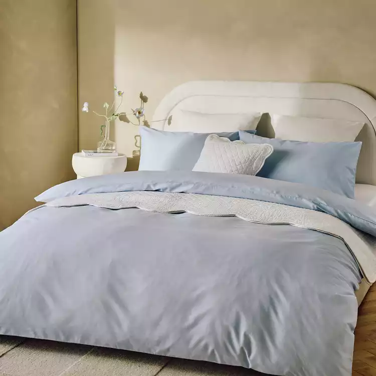 Habitat Plain Pale Blue Bedding Set - Single