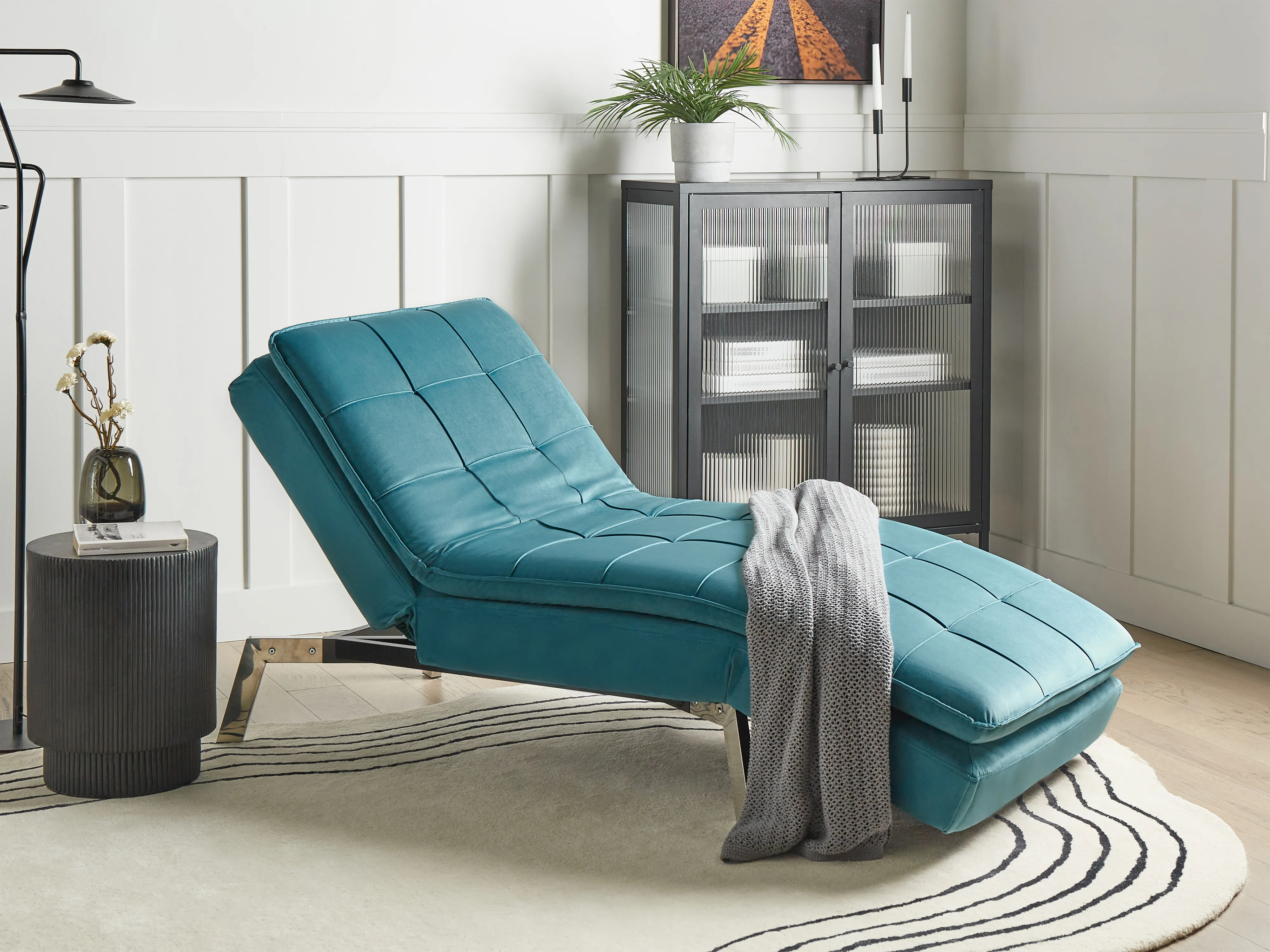 Chaise Longue LOIRET Velvet Teal