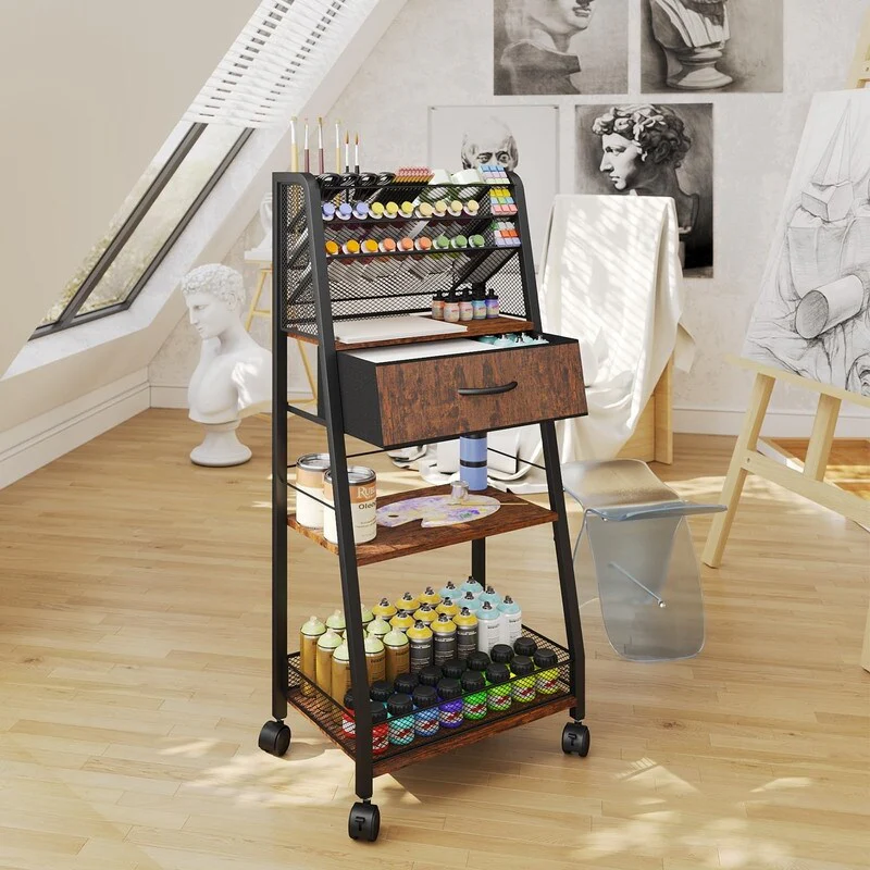 3 Tier Rolling Cart - 34.7D x 9.3W x 16.9H