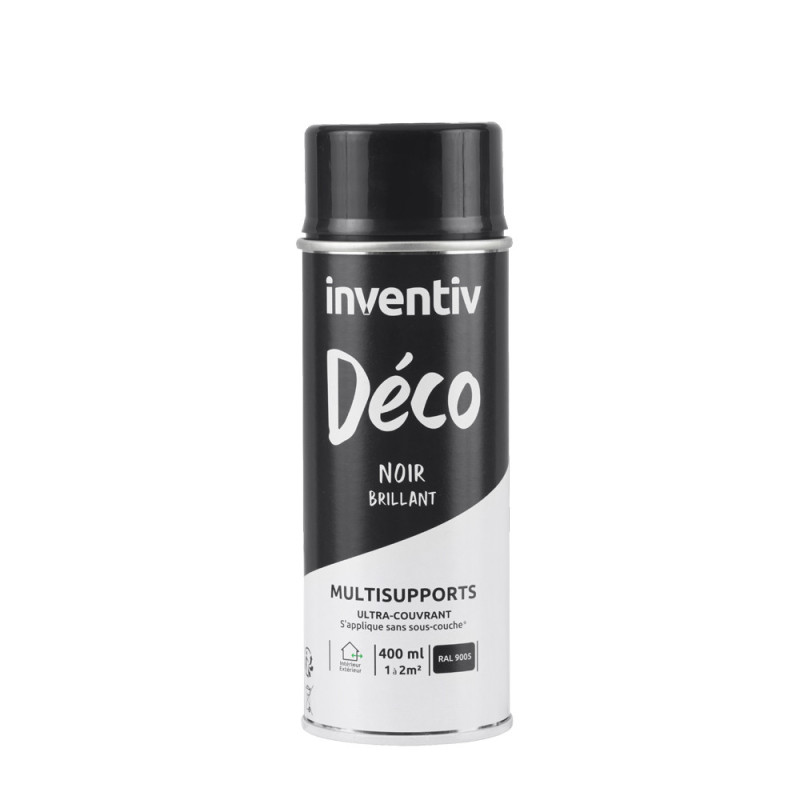 Peinture multisupports Déco noir brillant 0,4 L INVENTIV