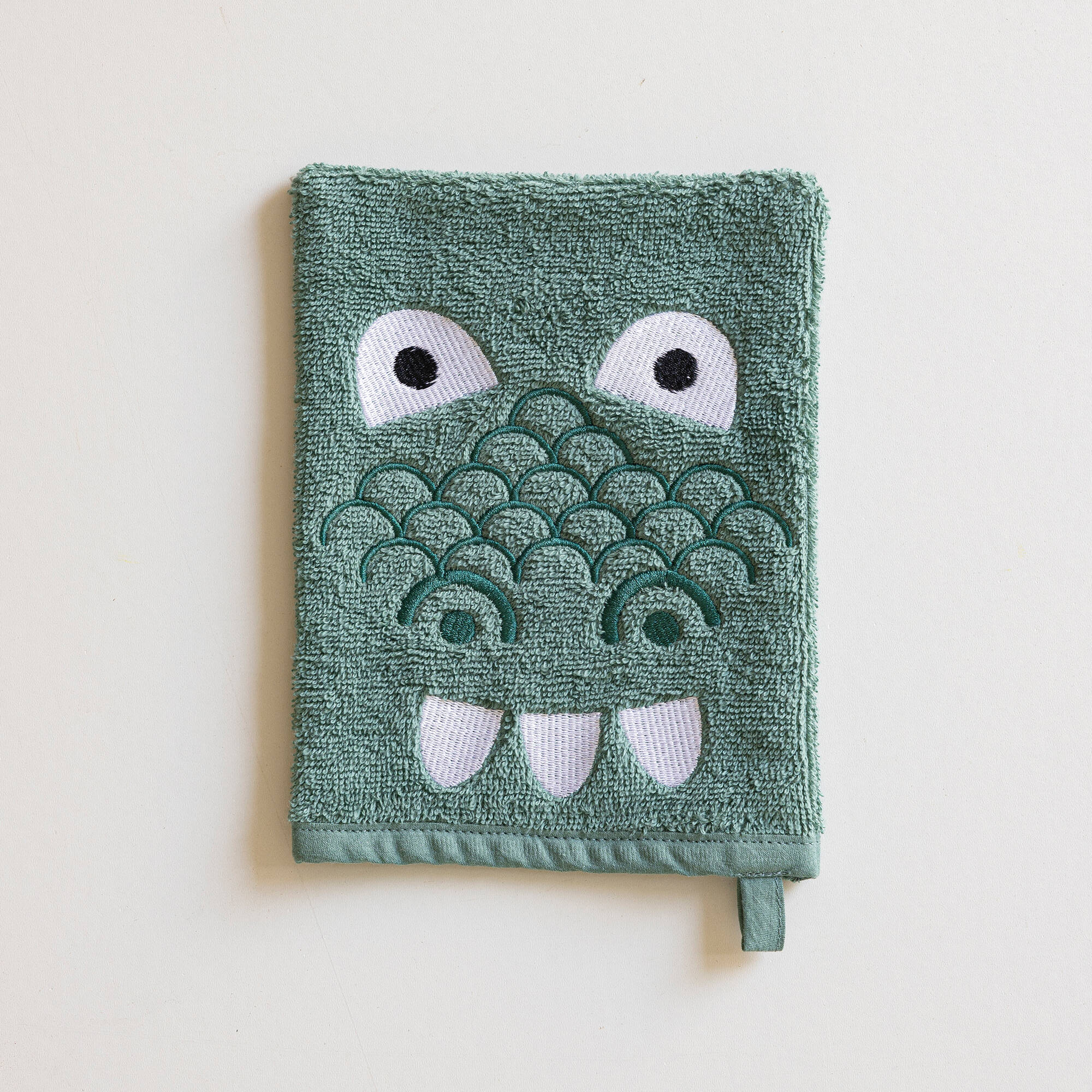 Collection éponge enfant brodée personnalisable dinosaure coton - 380g/m2