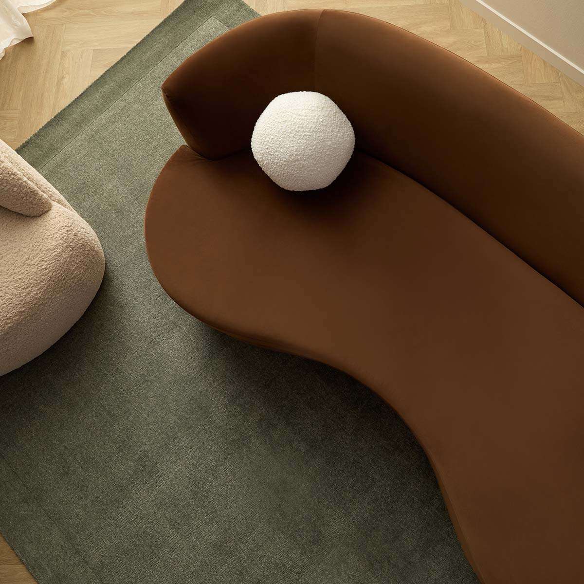 Lyle Pebble 2.5 Seater Sofa - Chocolate Velvet