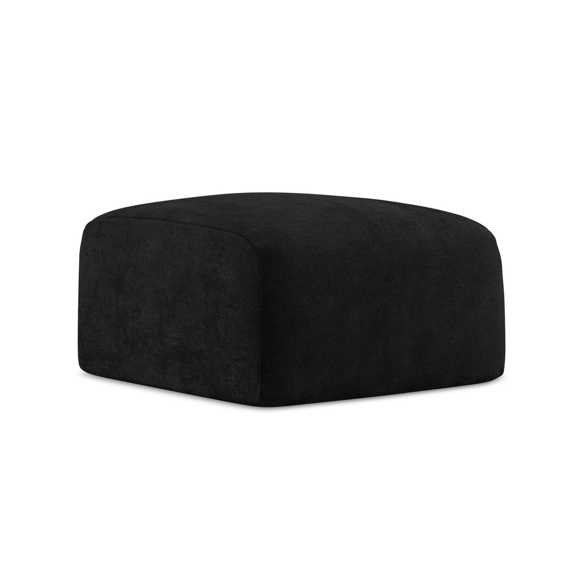 LaMiaSofa Poef Savona - chenille stof - zwart - 65x65x40