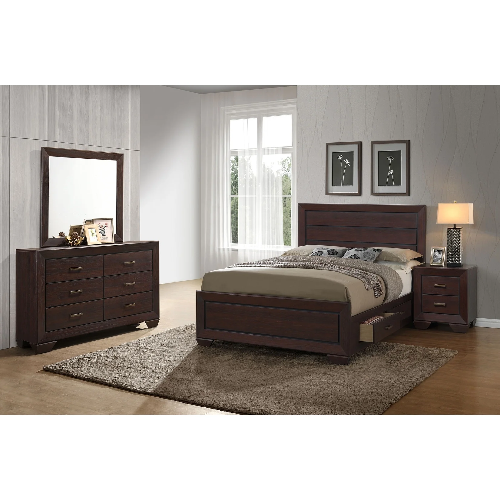 Kauffman 4-piece Storage Platform Bedroom Set
