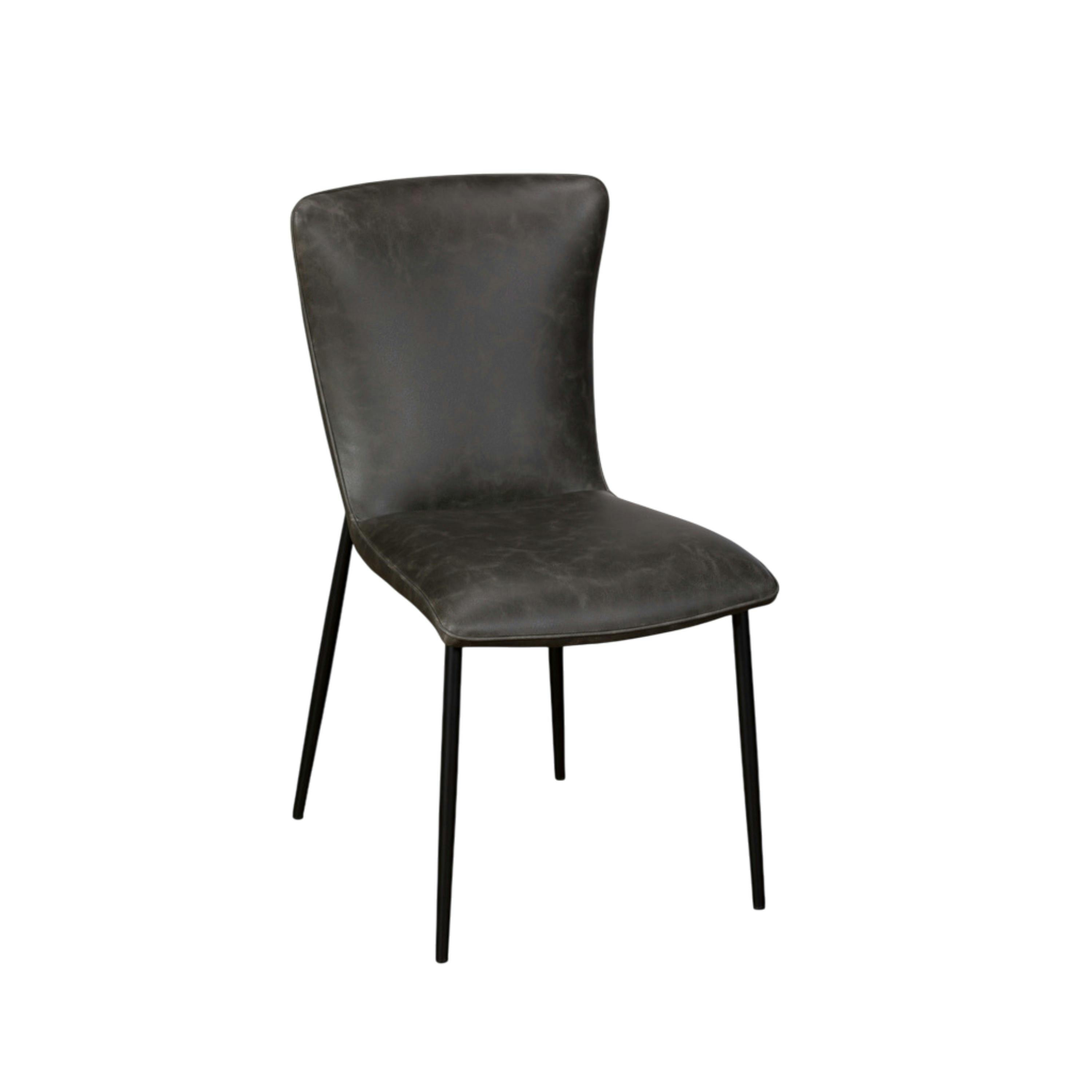 Chaise gris foncé à dossier courbe (lot de 2) OKA