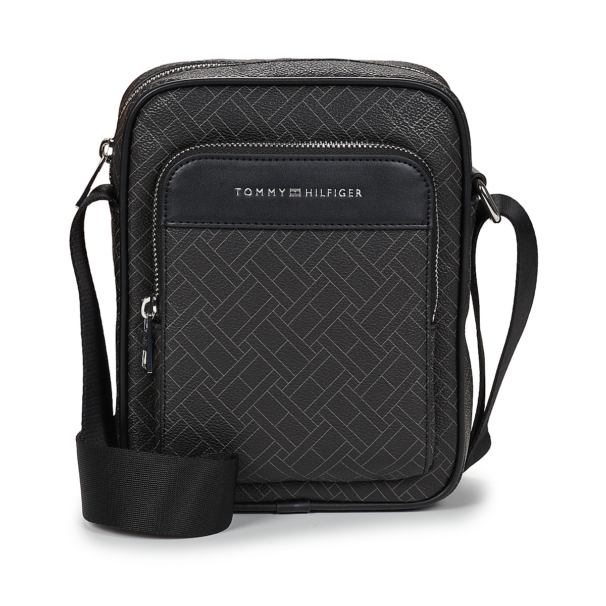 Tommy Hilfiger - TH FLAG MONOGRAM MINI REPORTER - Black