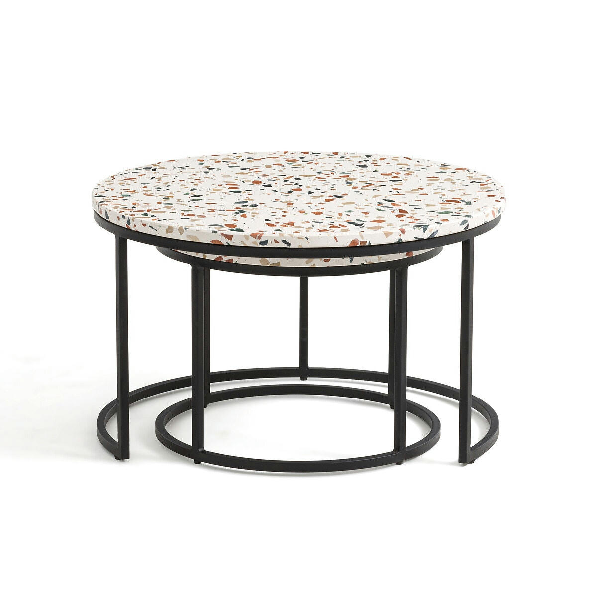 Lot de 2 tables basses gigognes terrazzo, Hervé