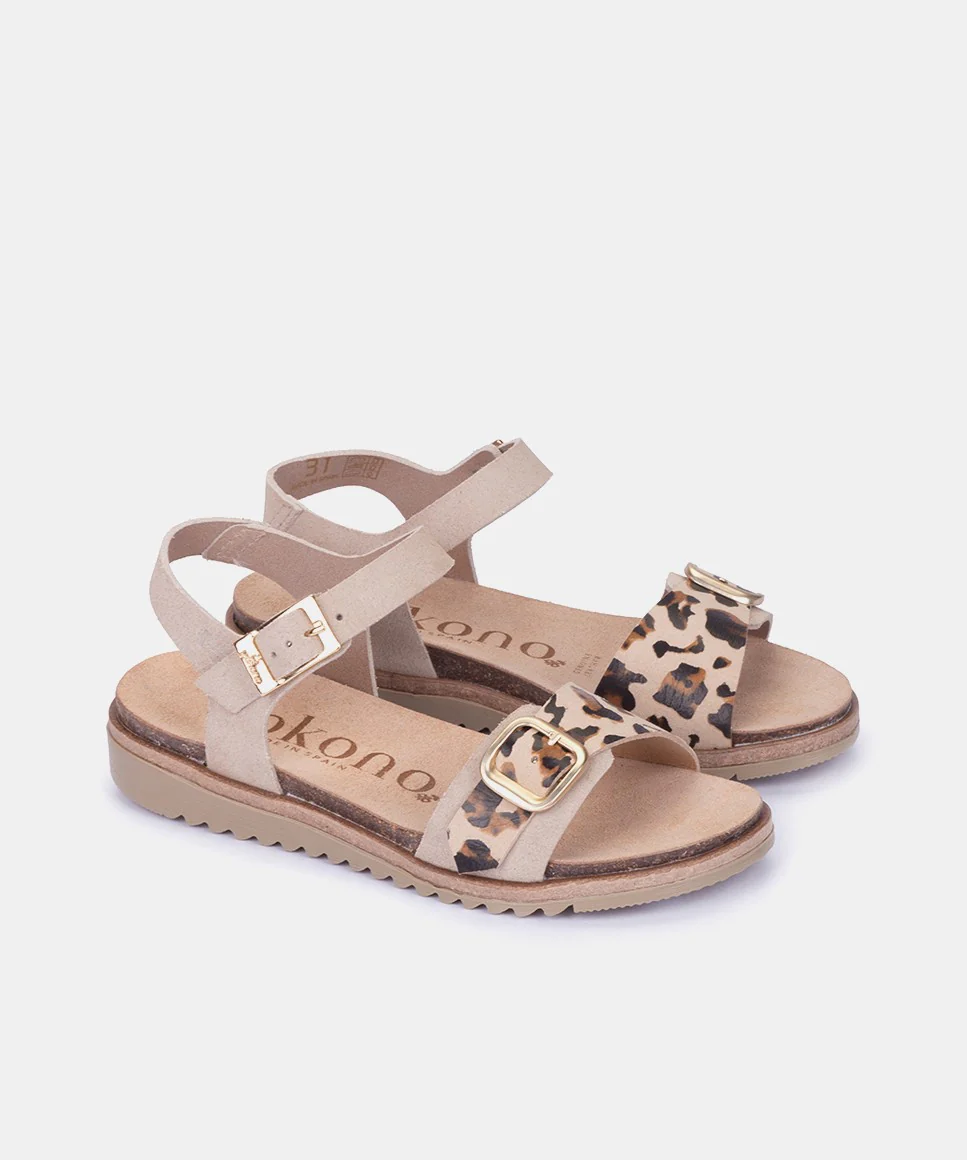 Sandalia plana HAITI-314 beige