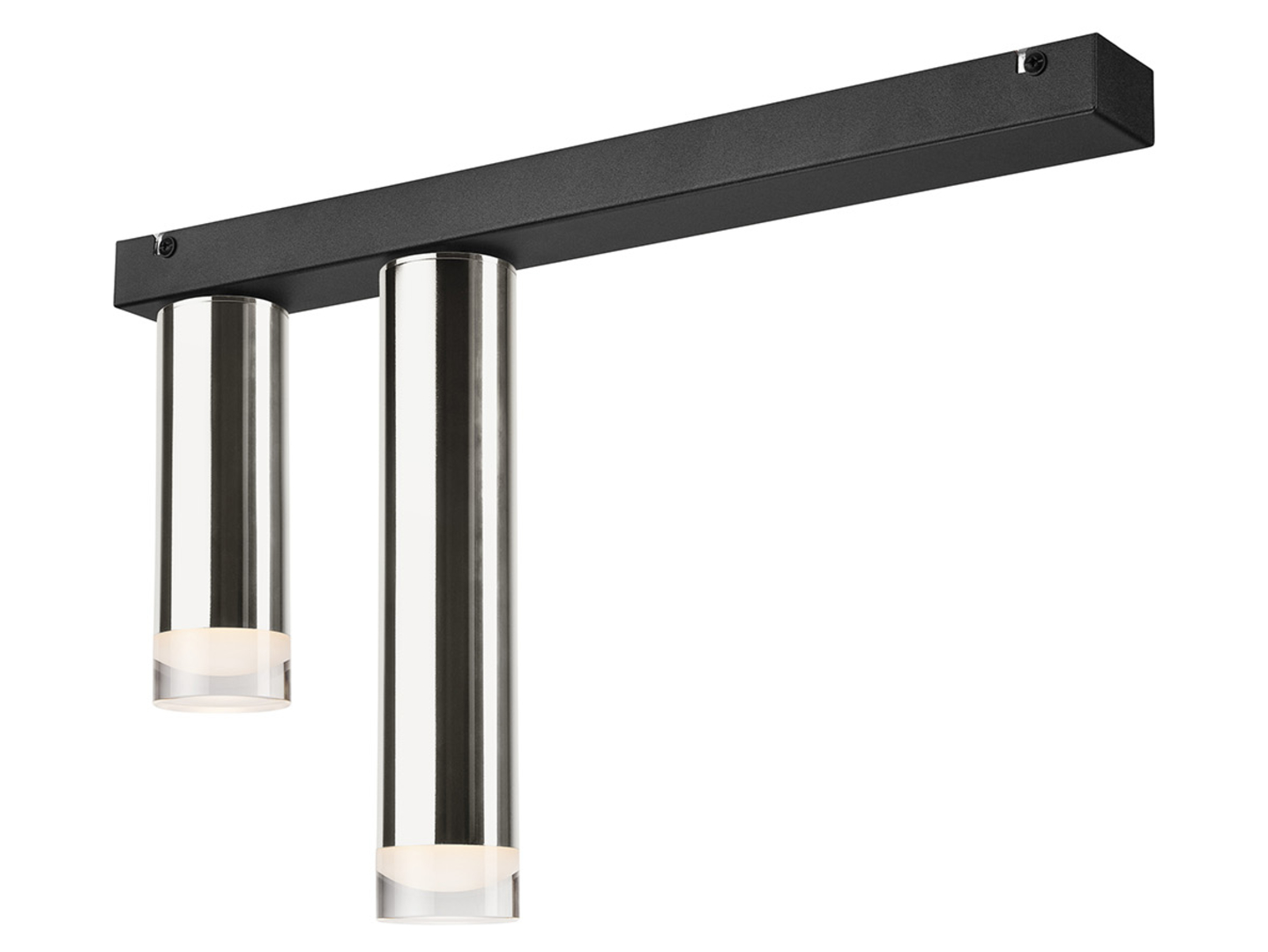 Lampa sufitowa Diego 2-punktowa aluminiowa czarno-srebrna