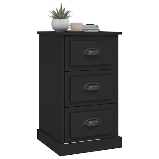 NNEVL Bedside Cabinet Black 39x39x67 cm Engineered Wood