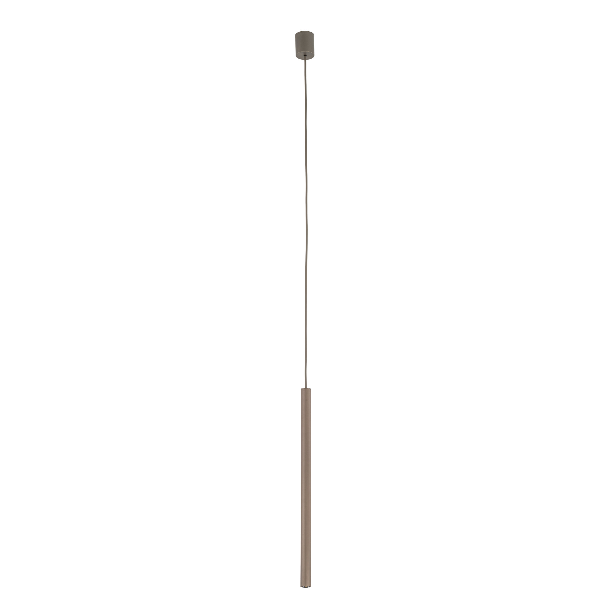 Lampa Wisząca Tk Lighting Ferro Brązowa Ryflowana Tuba Sopel Rurka 50Cm