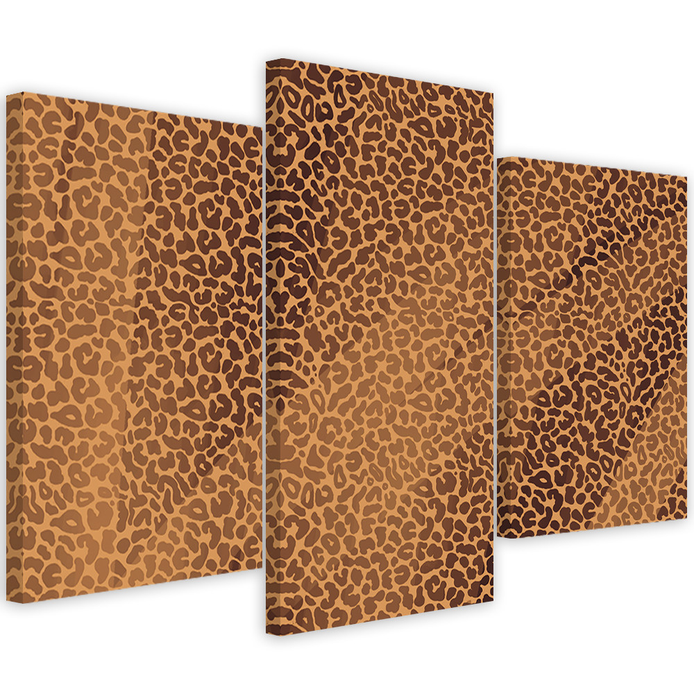 Feeby Obraz 3cz na płótnie Pantera leopard futro plamy wzór