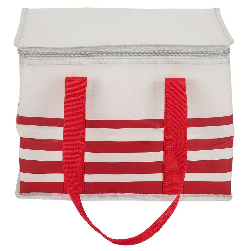 Sac à repas isotherme rouge et blanc L.28xl.18xH.21 cm