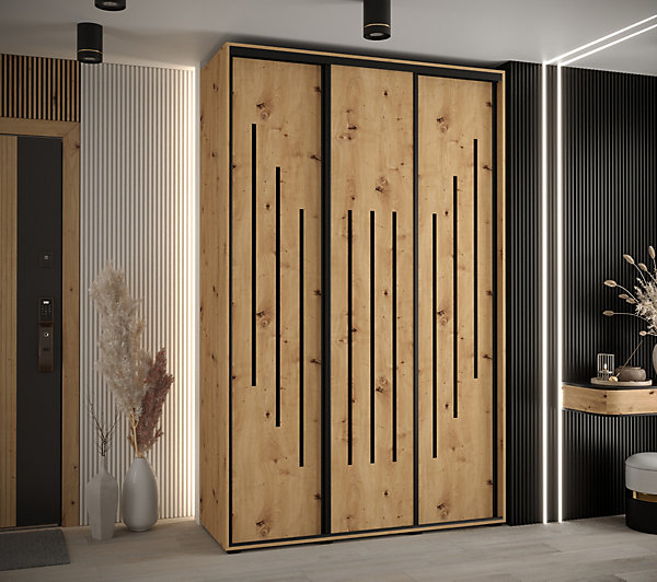 Armoire Davos 8 a portes coulissantes H. 235,2 x L. 150 x P. 45 3 portes
