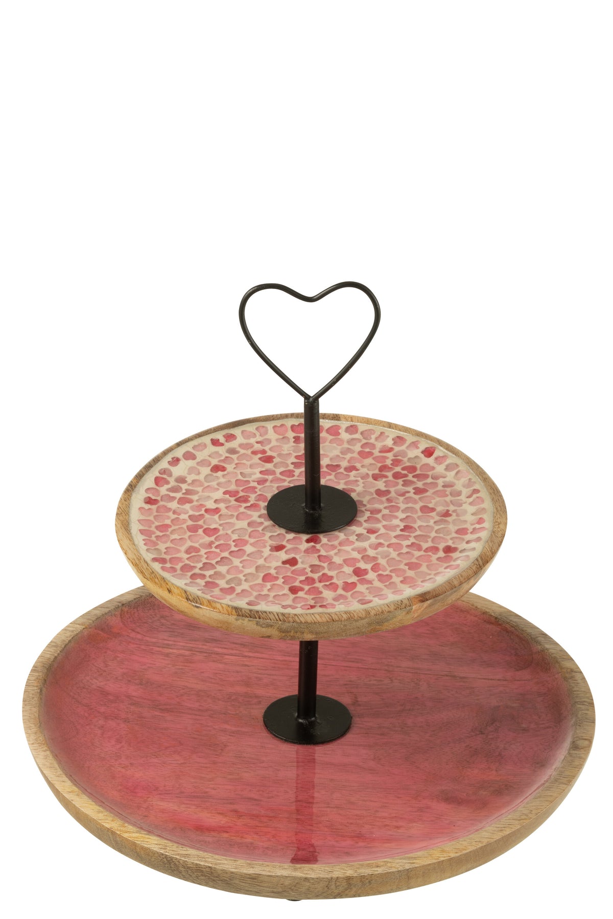 J-Line cake bord 2 bladen - mango hout - roze