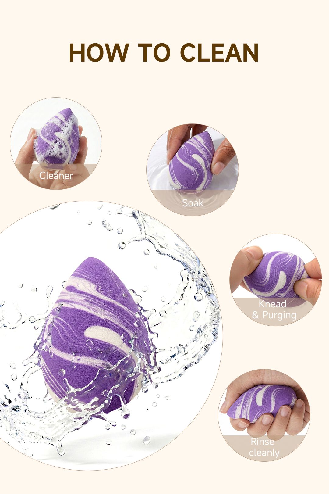 SHEONLY 1 Piece Teardrop Beauty Makeup Sponge