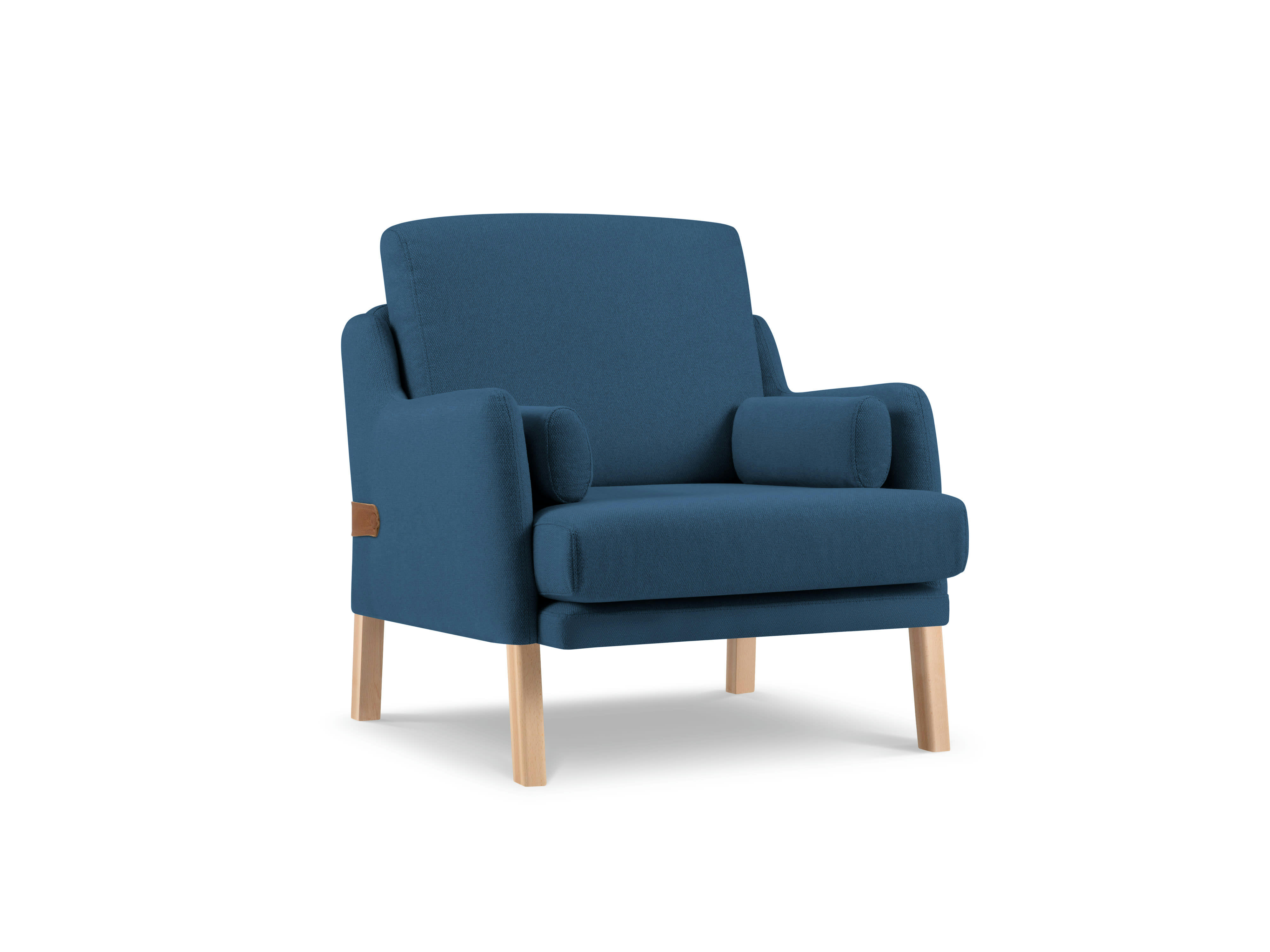 SALTO - Fauteuil en tissu structuré bleu