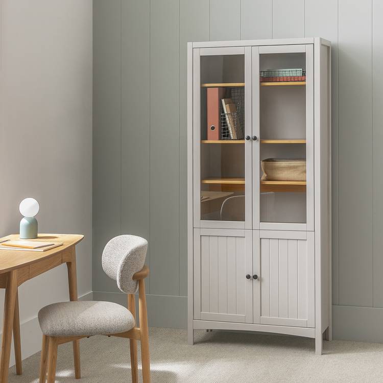Habitat Bournemouth 4 Door Bookcase Cabinet - Grey