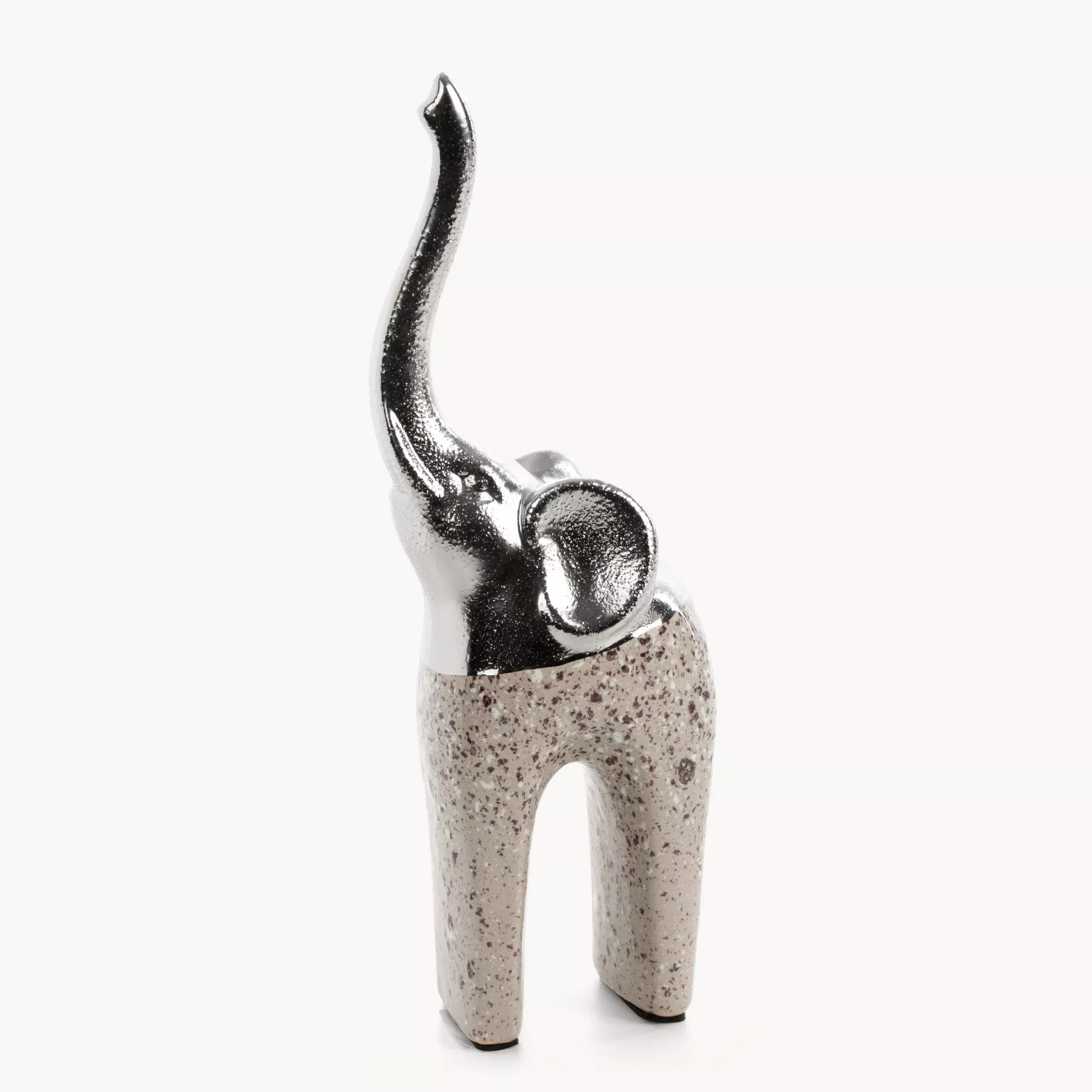 Figurka dekoracyjna srebrna w kształcie słonia 11x7x30 cm LAILA