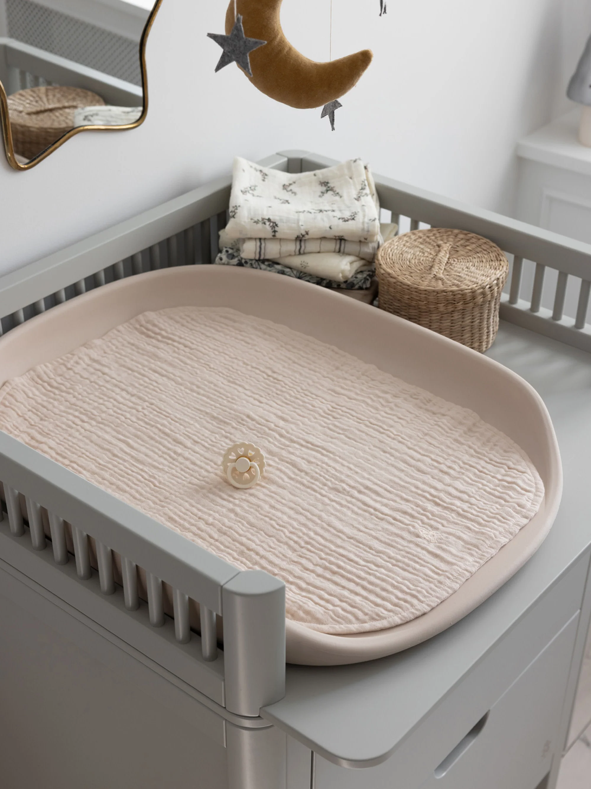Musselintücher Rose aus Bio-Baumwolle, 2er-Set