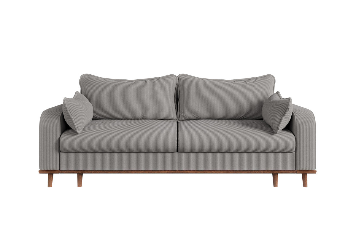 Ropez Beata sofa z funkcją wysokie nóżki sztruks szary