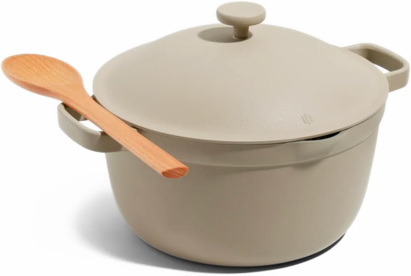 Our Place Perfect Pot | 5.5 Qt Ceramic Pot with Lid & Spatula | Patented 8-in-1, PFAS-Free Nonstick, Non-Toxic Cookware | Induction & Oven-Safe up to 450°F | Steam