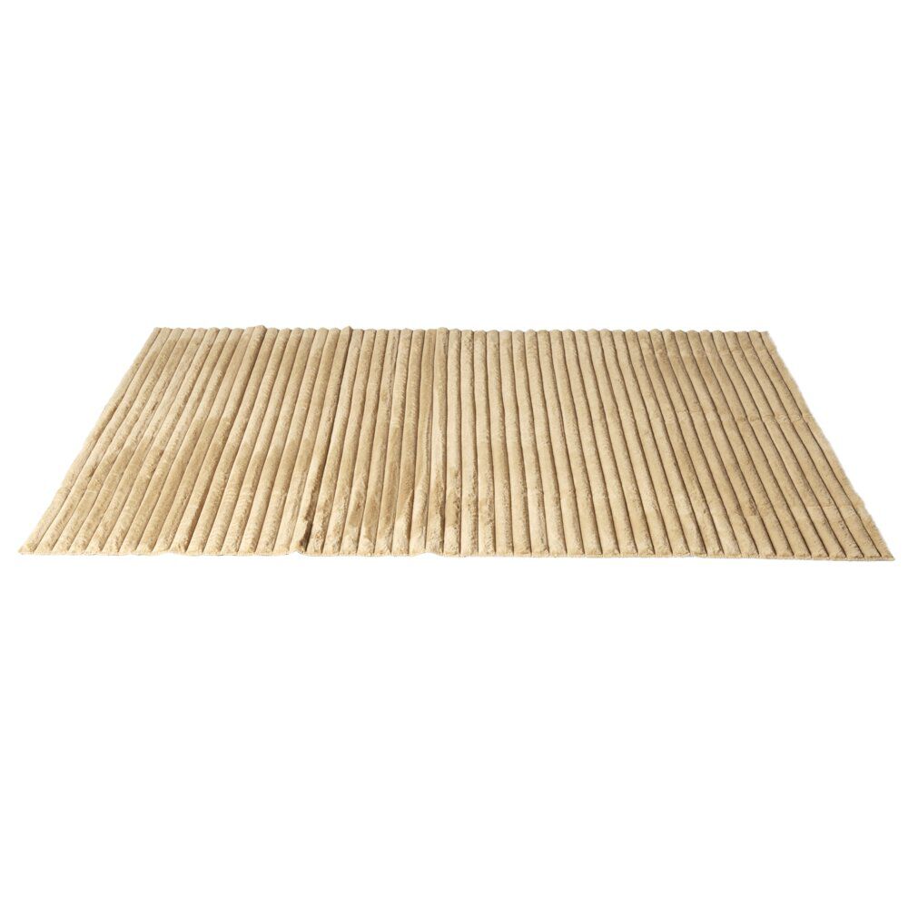 Tapis déco fourrure rayé 120x170cm (2 modèles taupe ou beige)