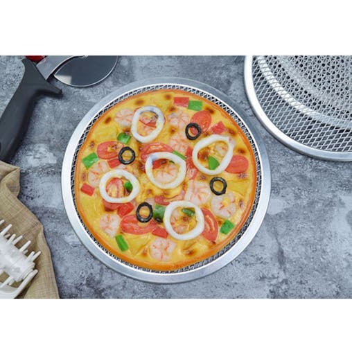 SOGA 2X 8-inch Round Seamless Aluminium Nonstick Commercial Grade Pizza Screen Baking Pan