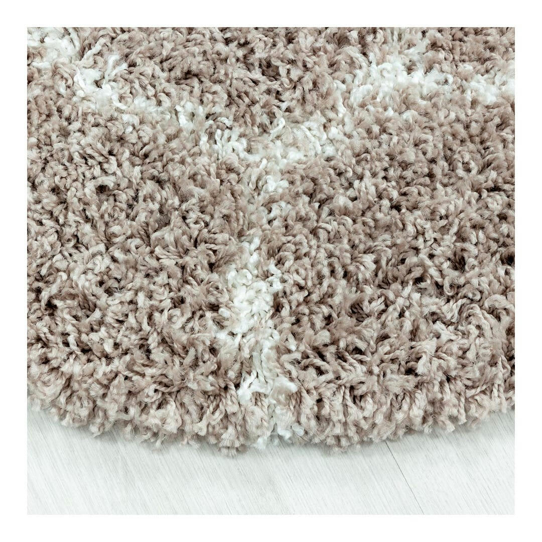 LOKALT - Tapis géométrique baroque en polypropylène beige Ø 200