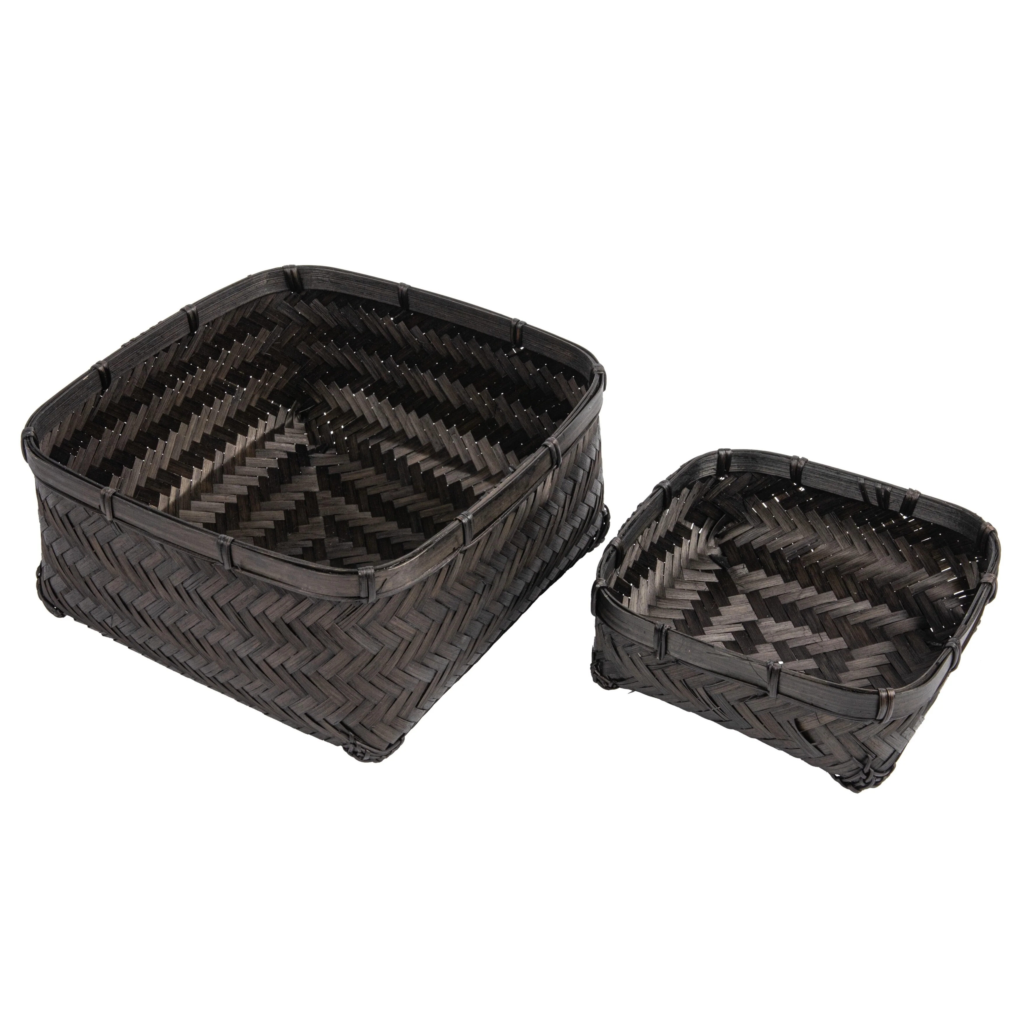 Bamboo & Water Hyacinth Baskets, Black