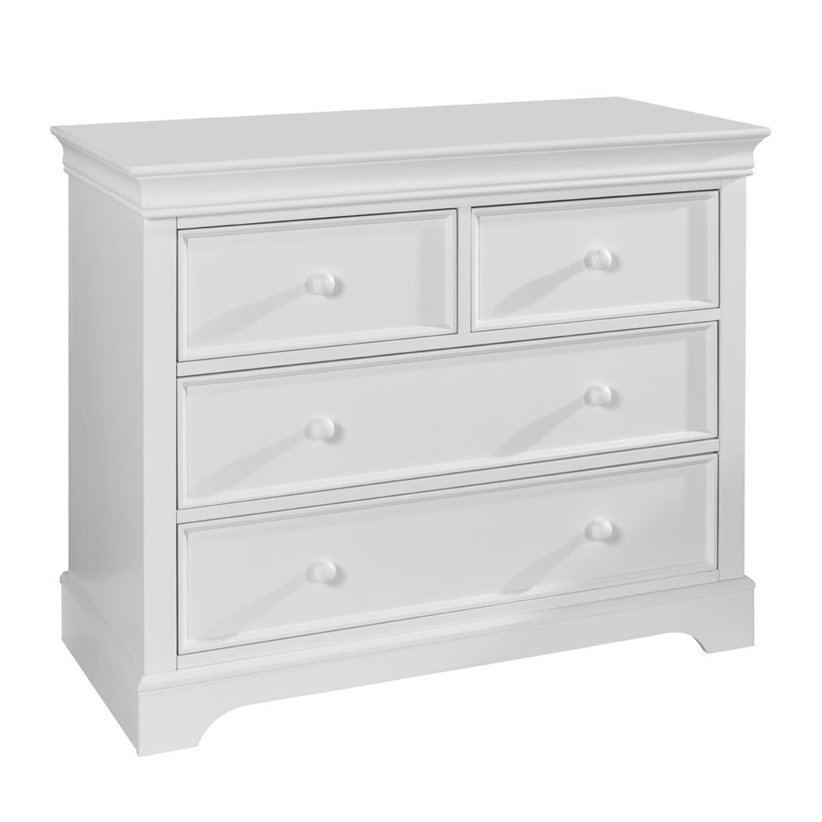 LILA - Commode 4 tiroirs bois massif blanc