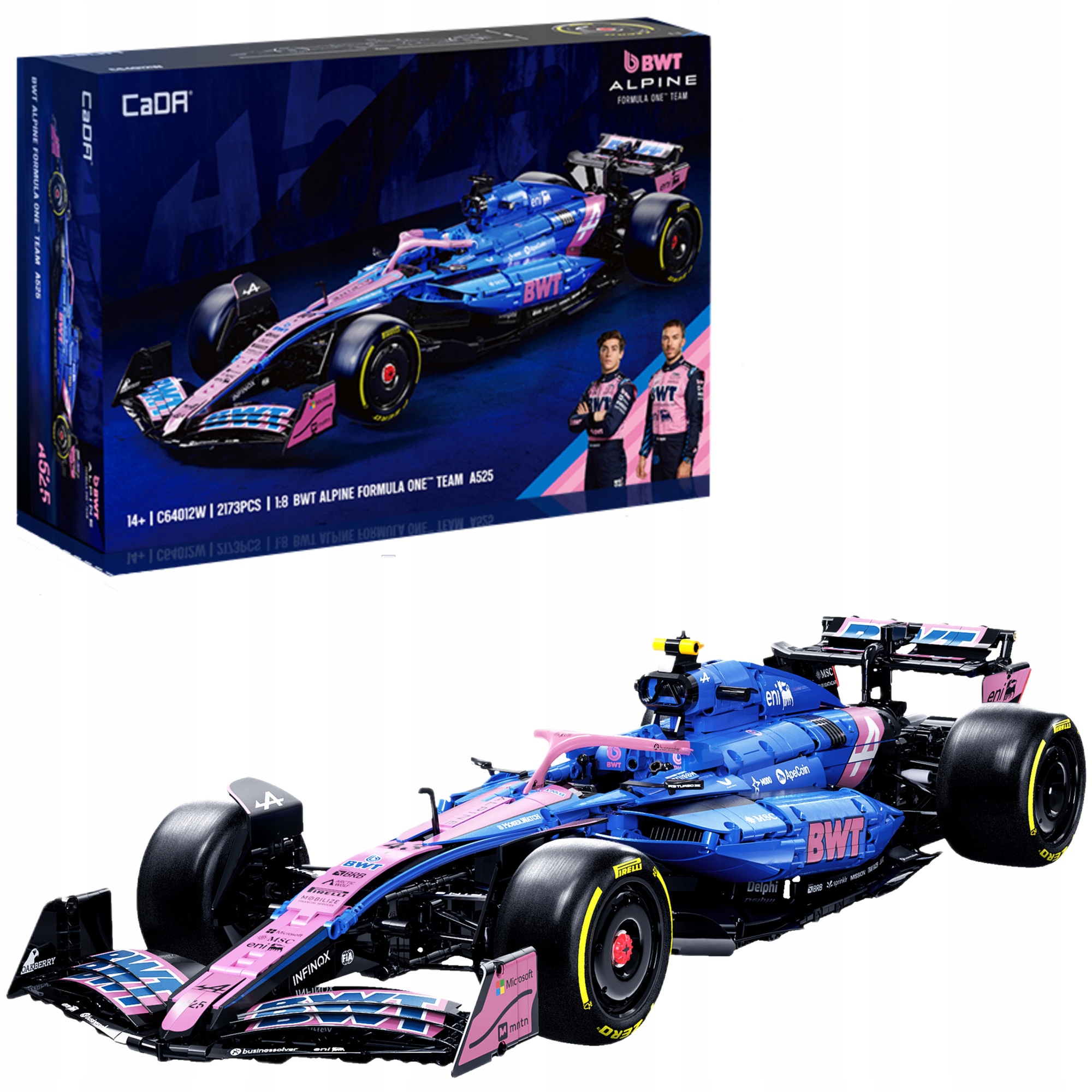 KLOCKI CADA BWT ALPINE F1 TEAM 1:8 BOLID A525 SEZON 2025 2173 EL. FORMUŁA 1
