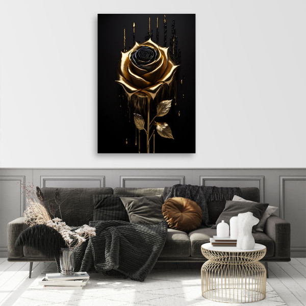 Feeby Obraz na płótnie, Złota Róża styl Loftowy 40x60