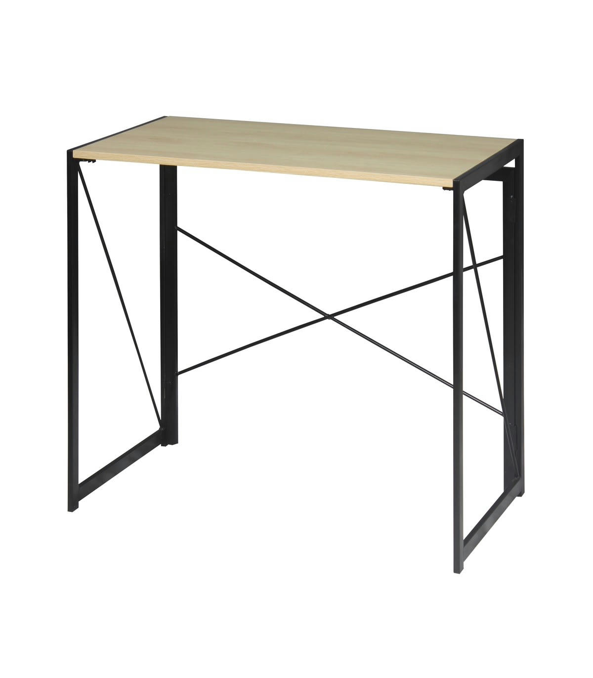 - Bureau pliable style industriel - Longueur 100 cm - Marron